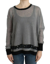 Costume National Gray embellished asymmetric sweater -   -  Costume National.